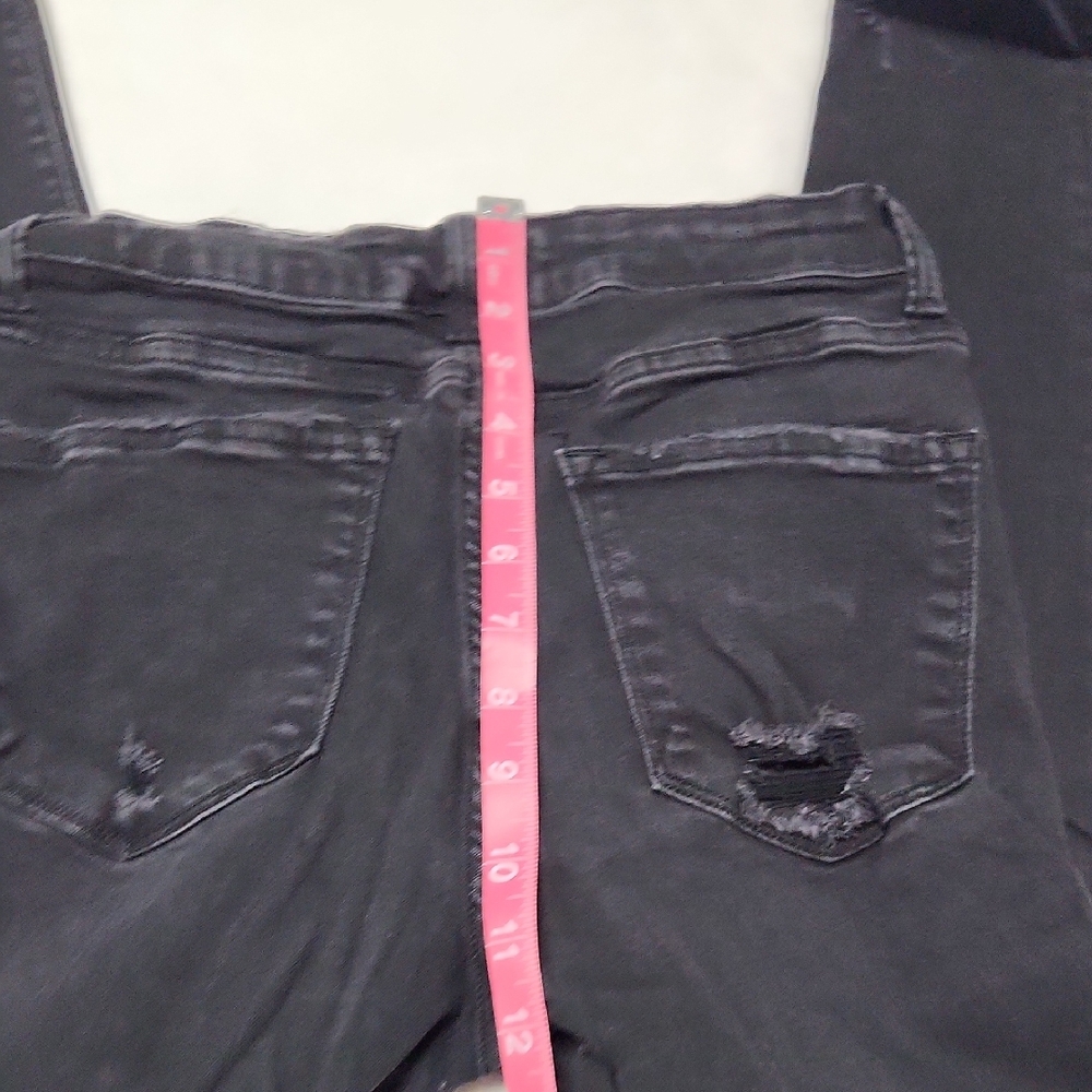 Flying Monkey Black Ankle Cropped Distressed Jeans - image 6